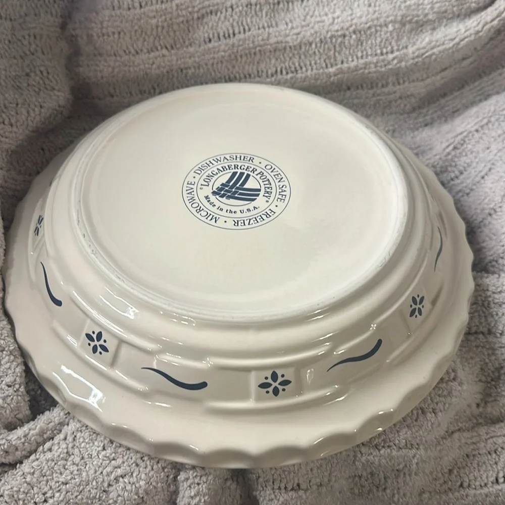 Vintage Longaberger Pottery Pie Plate Microwave/ Dishwasher/Oven & Freezer Safe